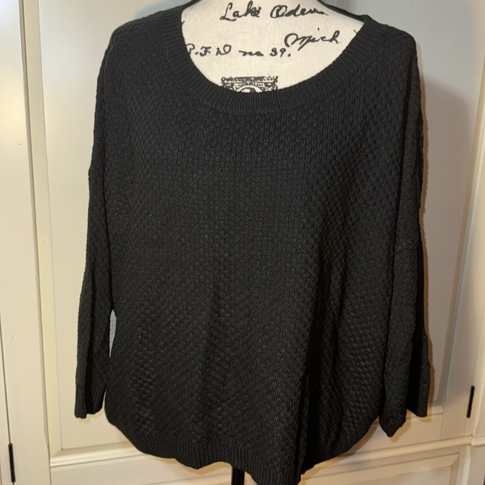 New York & Company Black Sweater with criss cross back Women’s XL New with tags